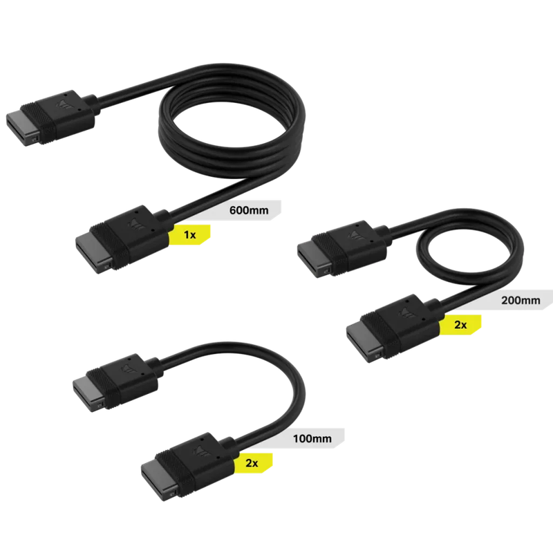 CORSAIR iCUE LINK Cable Kit with Straight connectors; Black