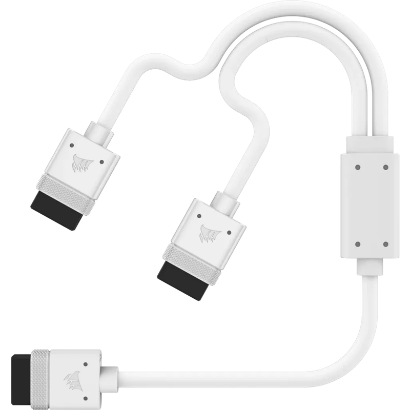 CORSAIR iCUE LINK Cable; 1x 600mm Y-Cable with Straight connectors; White
