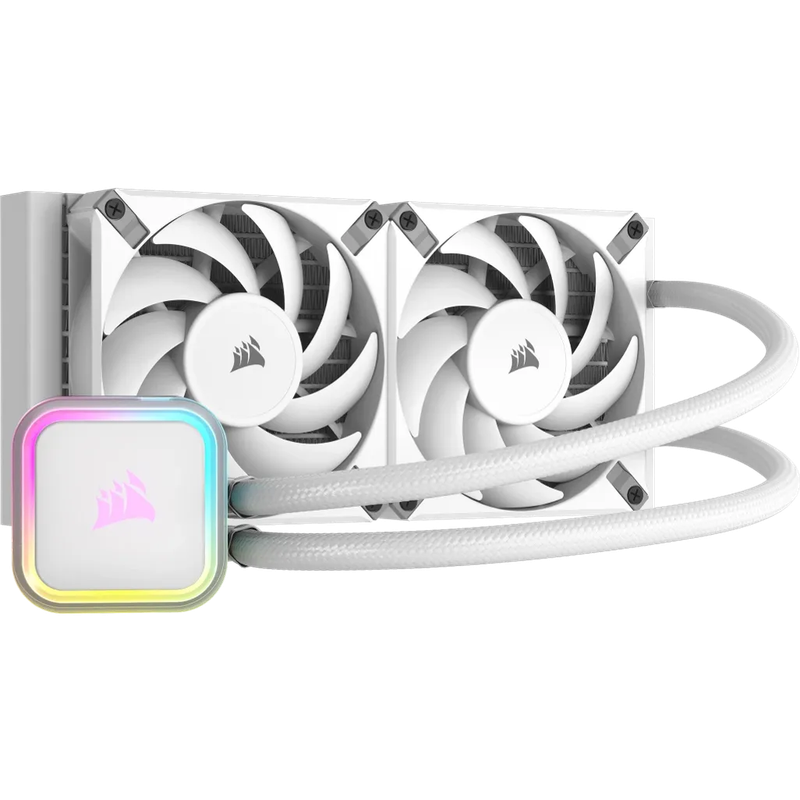 CORSAIR iCUE H100i ELITE RGB 240mm Liquid CPU Cooler - White.