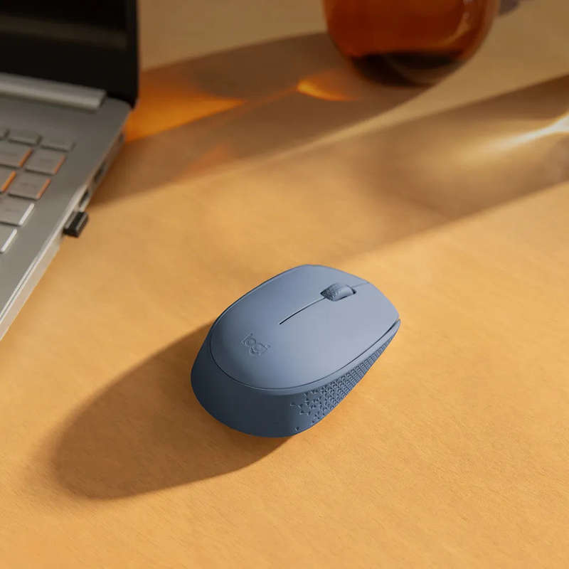 Logitech Wireless Mouse M171 (Blue/Grey) Nano USB receiver 3 buttons optical tracking ratchet whe...