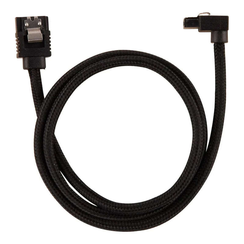 Corsair Premium Sleeved SATA Data Cable Set with 90° Connectors; Black; 60cm