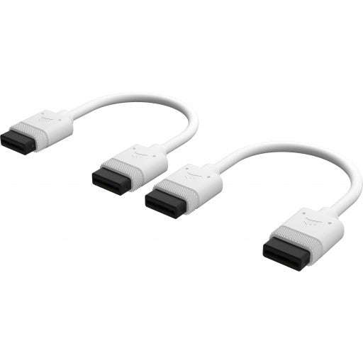 CORSAIR iCUE LINK Cable; 2x 100mm with Straight connectors; White