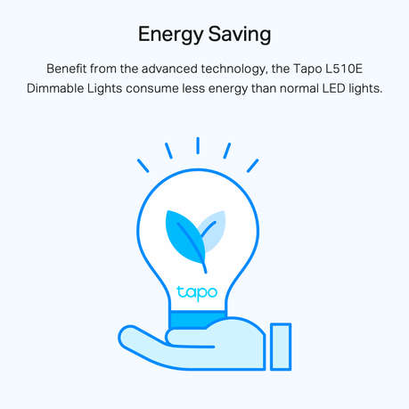 TP-Link Tapo L510E 8.7W Smart Wi-Fi Warm White Light Bulb Dimmable A60 E27