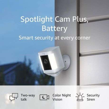 Ring Spotlight Cam Plus Battery (2 Pack) White