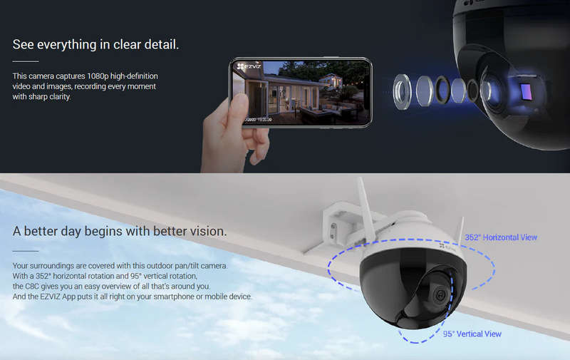 EZVIZ C8C Full HD Outdoor Pan/Tilt Security WiFi Camera (UNBOXED DEAL)