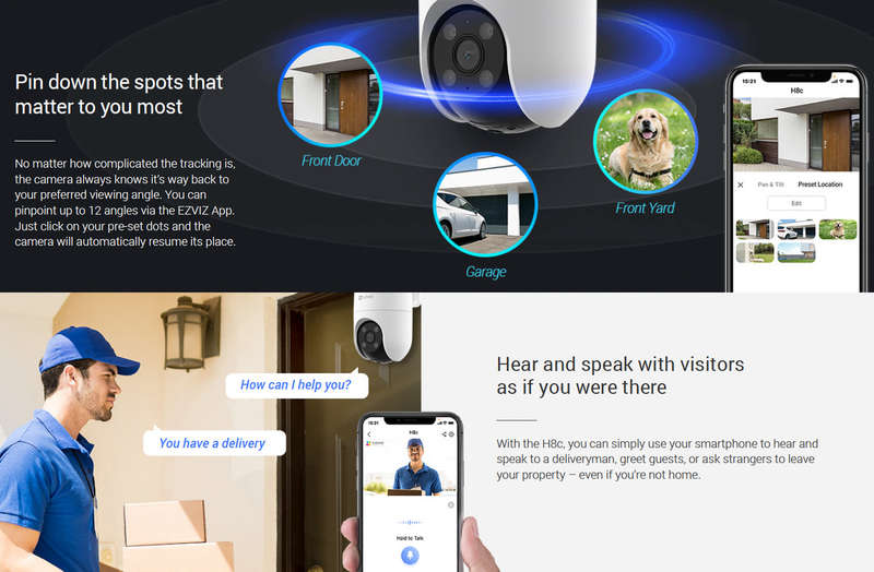 EZVIZ H8C Full HD Outdoor Pan/Tilt Security WiFi Camera