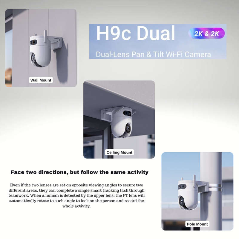 EZVIZ H9c 2K Dual-Lens Pan & Tilt Wi-Fi Camera