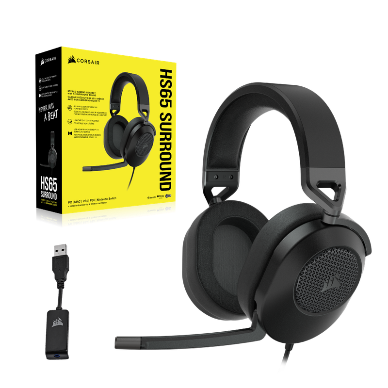 Corsair HS65 Surround Gaming Headset; Carbon.