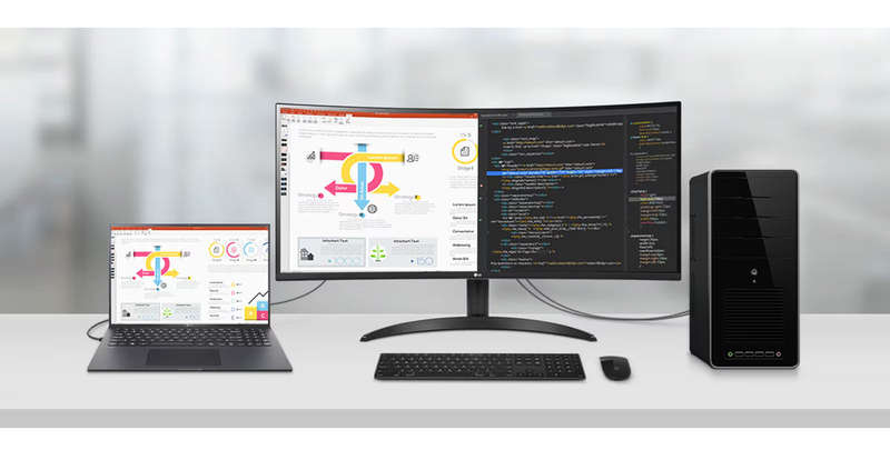 LG UltraWide 34" QHD VA Curved Monitor 100Hz - 34WR50QK