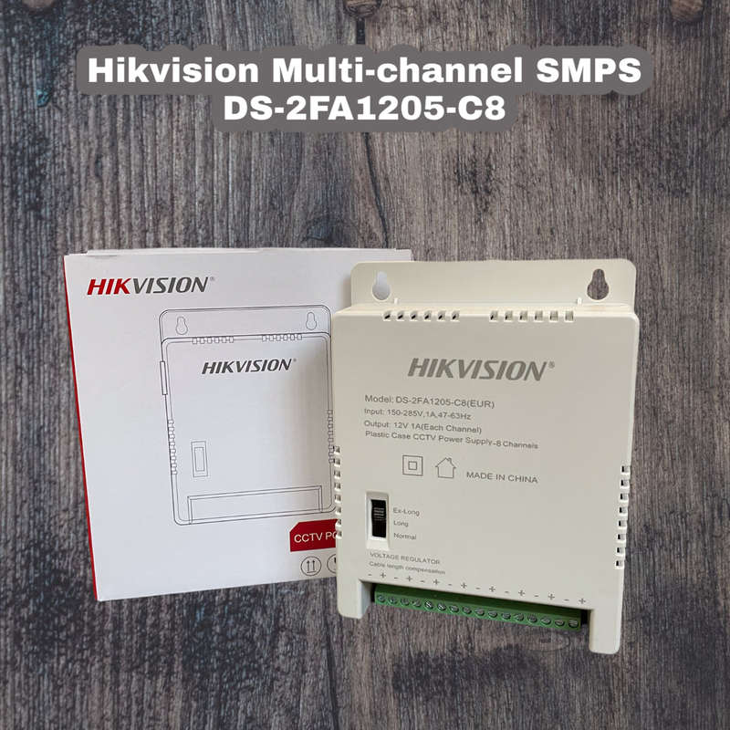 Hikvision 12 Volts 8 Channel CCTV Power Supply - DS-2FA1205-C8 (EUR)