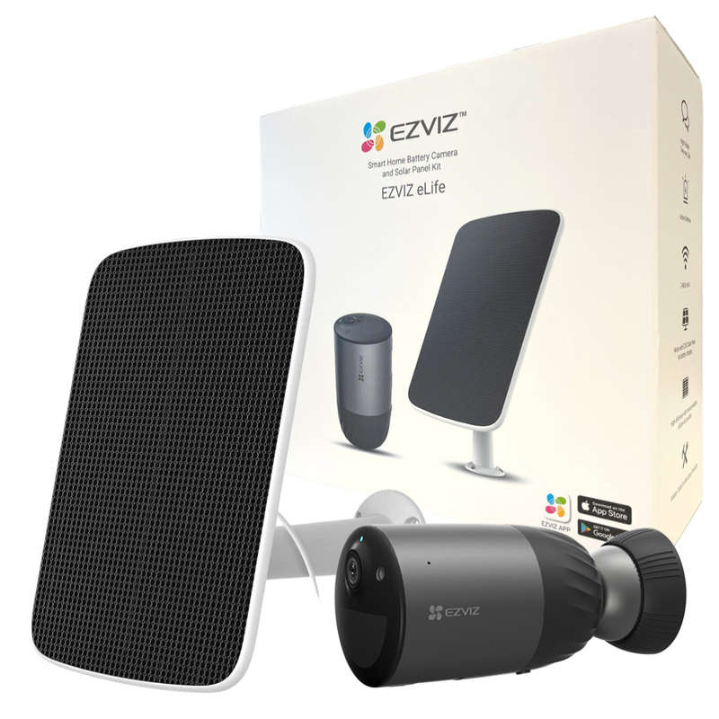 EZVIZ eLife (BC1C) WiFi Battery Security Camera with Solar Panel Box Kit (UNBOXED DEAL)