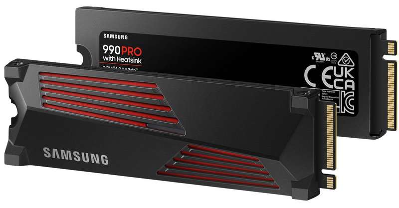 SAMSUNG MZ-V9P1T0CW 990 PRO 1 TB NVMe SSD W/Heatsink - Read Speed up to 7450 MB/s; Write Speed to...