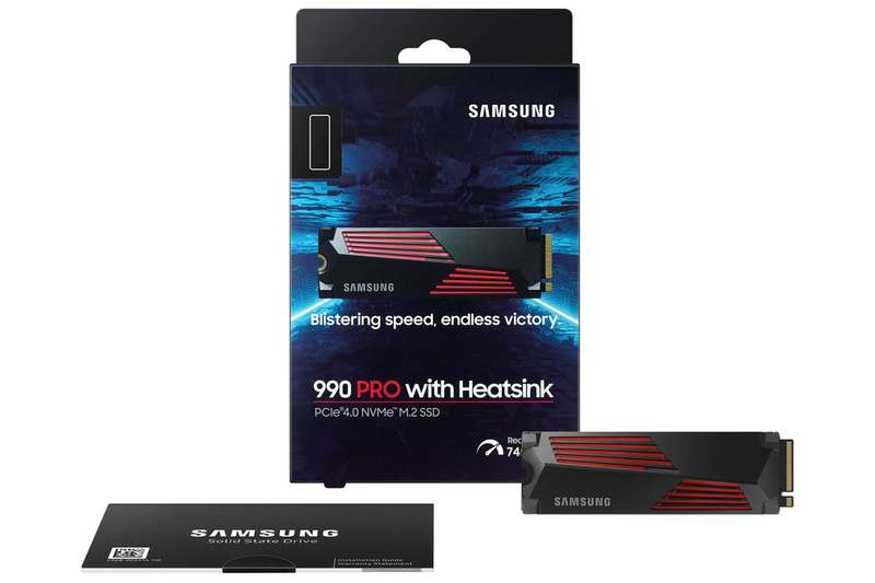 SAMSUNG MZ-V9P1T0CW 990 PRO 1 TB NVMe SSD W/Heatsink - Read Speed up to 7450 MB/s; Write Speed to...