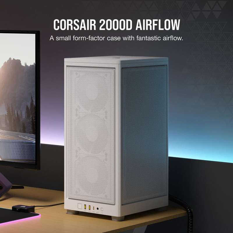 2000D Airflow ITX-Tower; White; Slim fans/SF PSU only