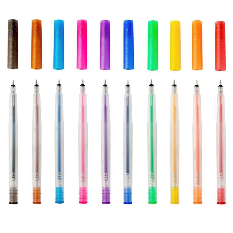 2009962 - Cricut Glitter Gel Rainbow Pen Set 10ct; 10 Glitter Gel Pens (0.8 mm) in Red; Orange; Y...