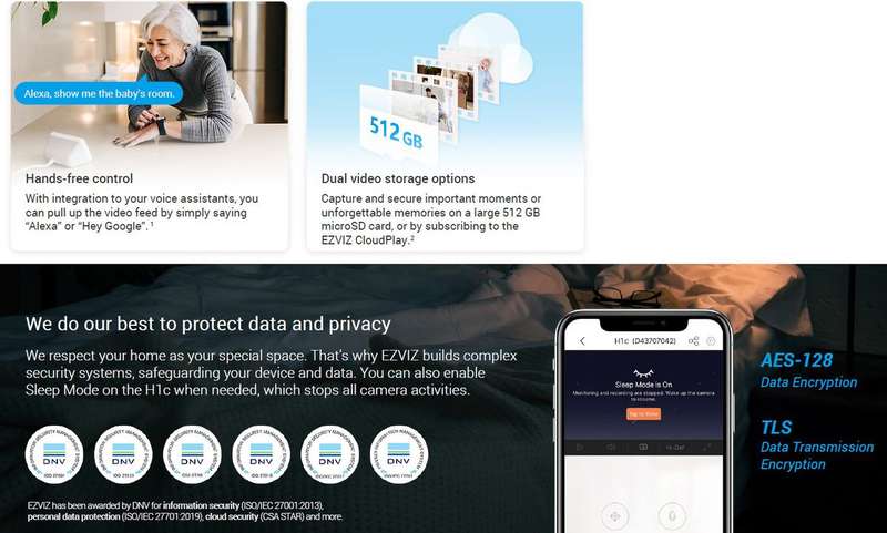 EZVIZ H1C 1080p Home Security Indoor WiFi Camera