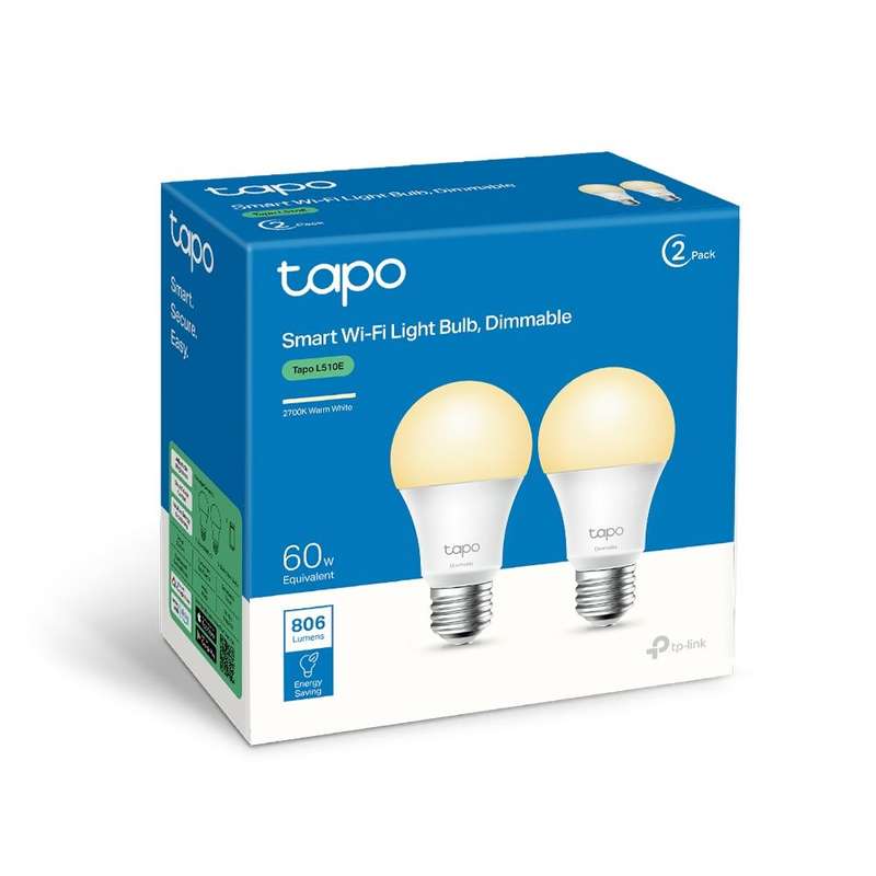 TP-Link Tapo L510E(2-Pack) Smart Wi-Fi Light Bulb Dimmable