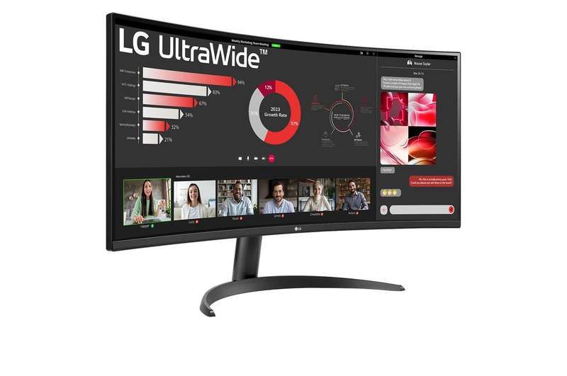 LG UltraWide 34" QHD VA Curved Monitor 100Hz - 34WR50QK