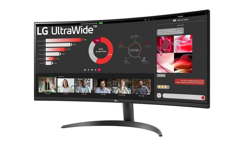 LG UltraWide 34" QHD VA Curved Monitor 100Hz - 34WR50QK