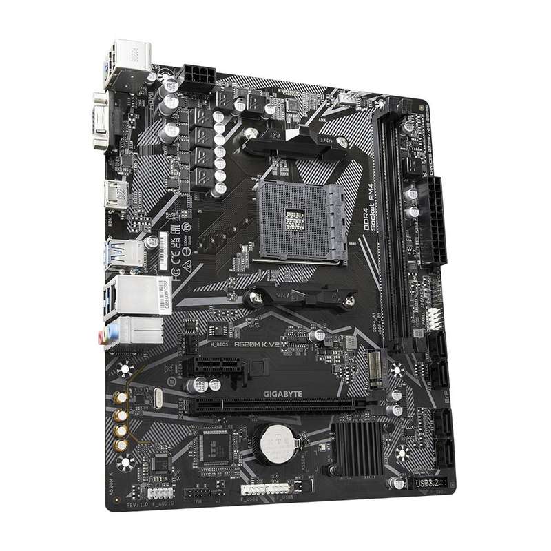 GIGABYTE AMD A520M-K for 3rd/4th/5th Generation AMD Ryzen processors; 2x Dual DDR4; 1x M2; HDM...