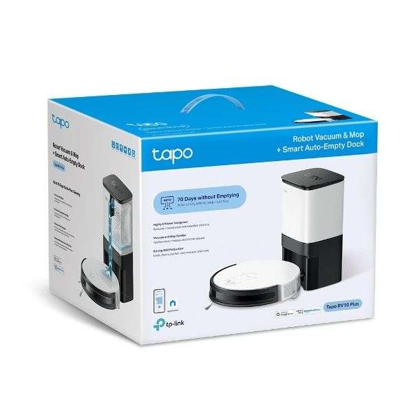 TP-Link Tapo RV10 Plus Robot Vacuum Mop Auto Empty Gyroscope 2600 mAh 300 ml