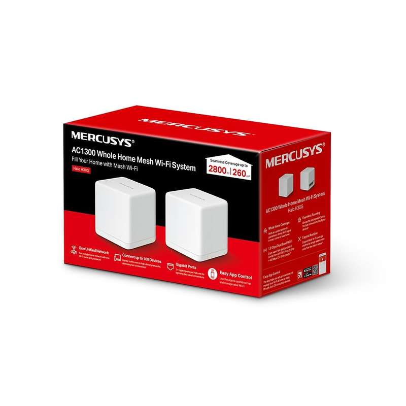 TP-Link Mercusys Halo H30G(2-Pack) AC1300 Whole Home Mesh Wi-Fi System