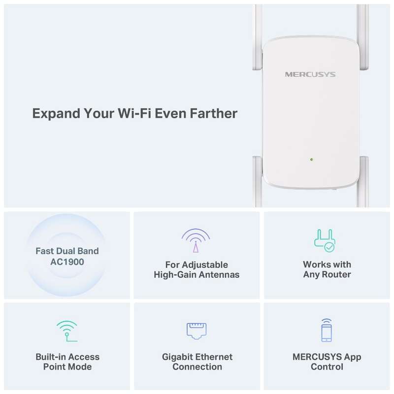 TP-Link Mercusys ME50G AC1900 WiFi Range Extender