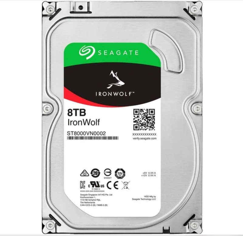 Seagate Ironwolf ST8000VN002 8TB 3.5'' HDD NAS Drives; SATA 6GB/s Interface; 1-8 Bays Supported; ...