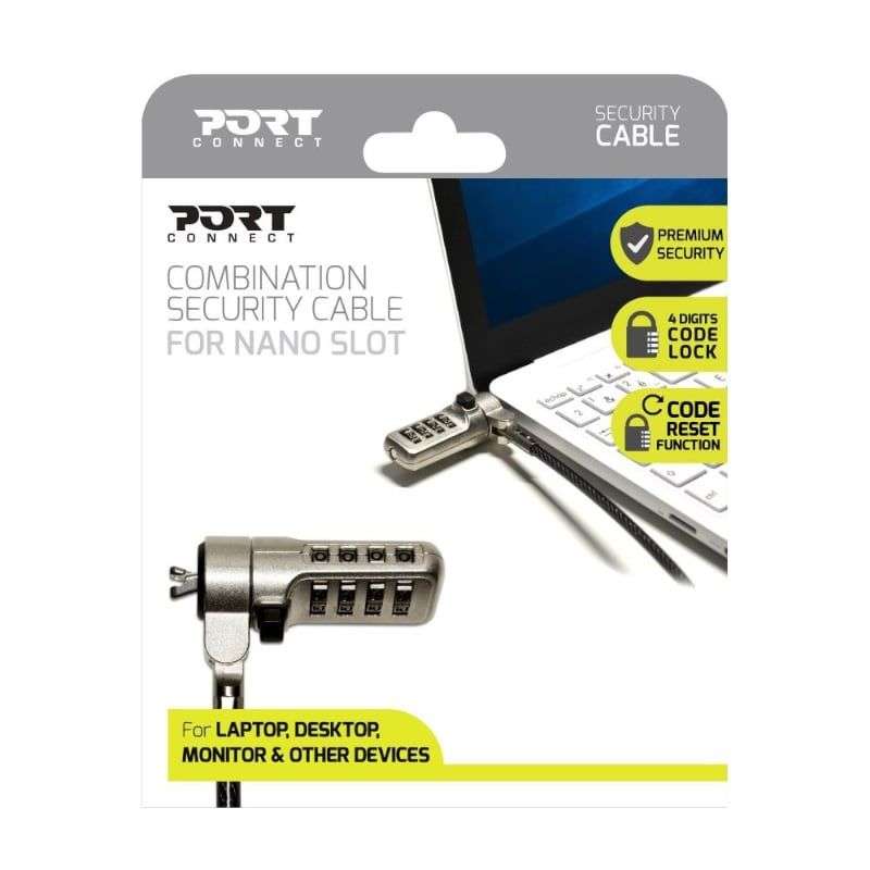 PORT SECURITY CABLE - 4 DIGIT COMBINATION - NANO SLOT