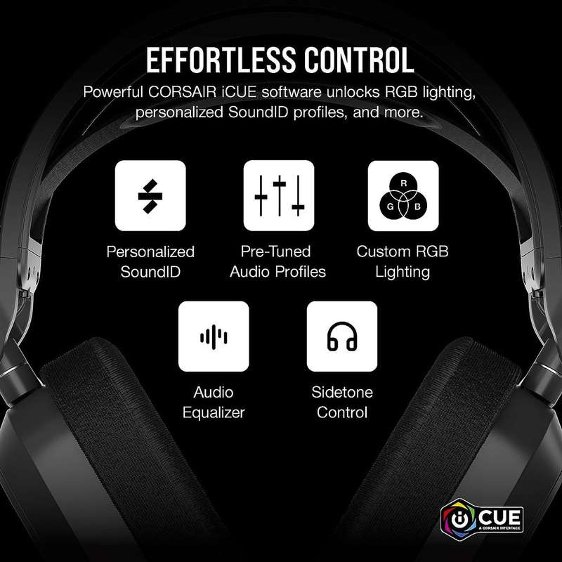 CORSAIR HS80 MAX WIRELESS Gaming Headset; Steel Gray