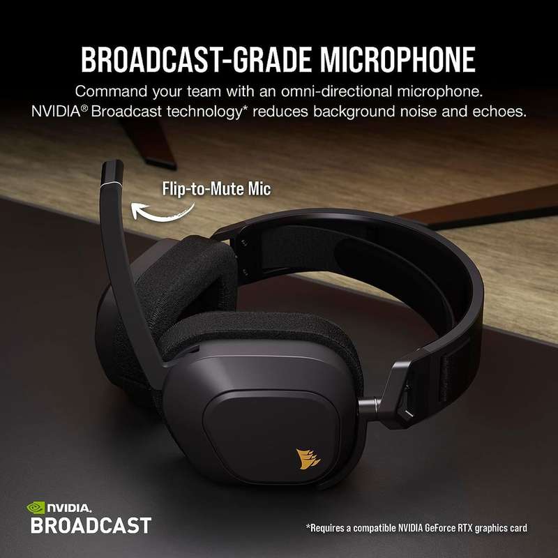 CORSAIR HS80 MAX WIRELESS Gaming Headset; Steel Gray