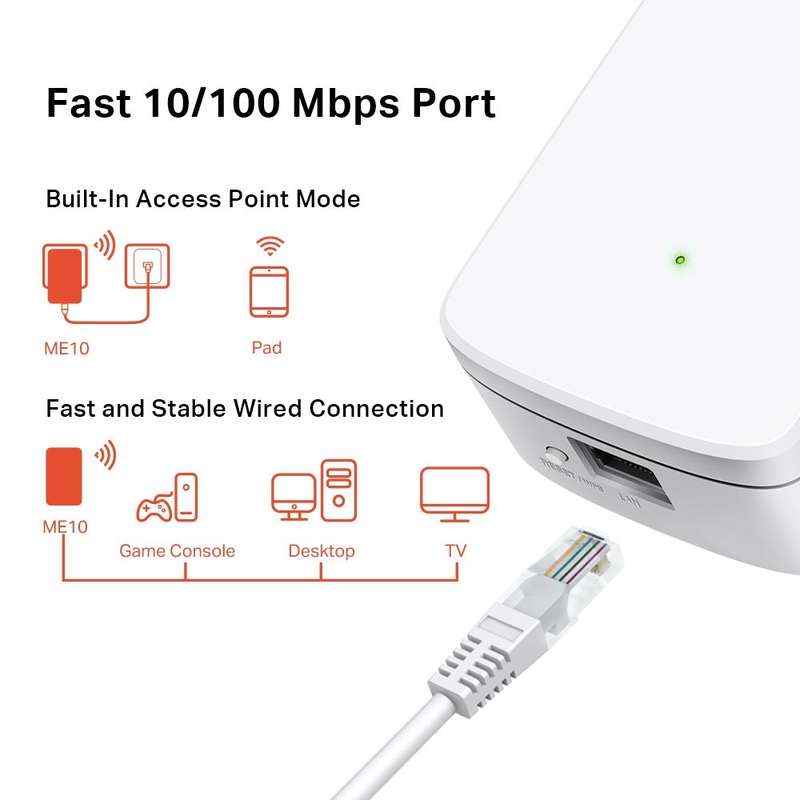 TP-Link Mercusys ME10 300Mbps Wi-Fi Range Extender