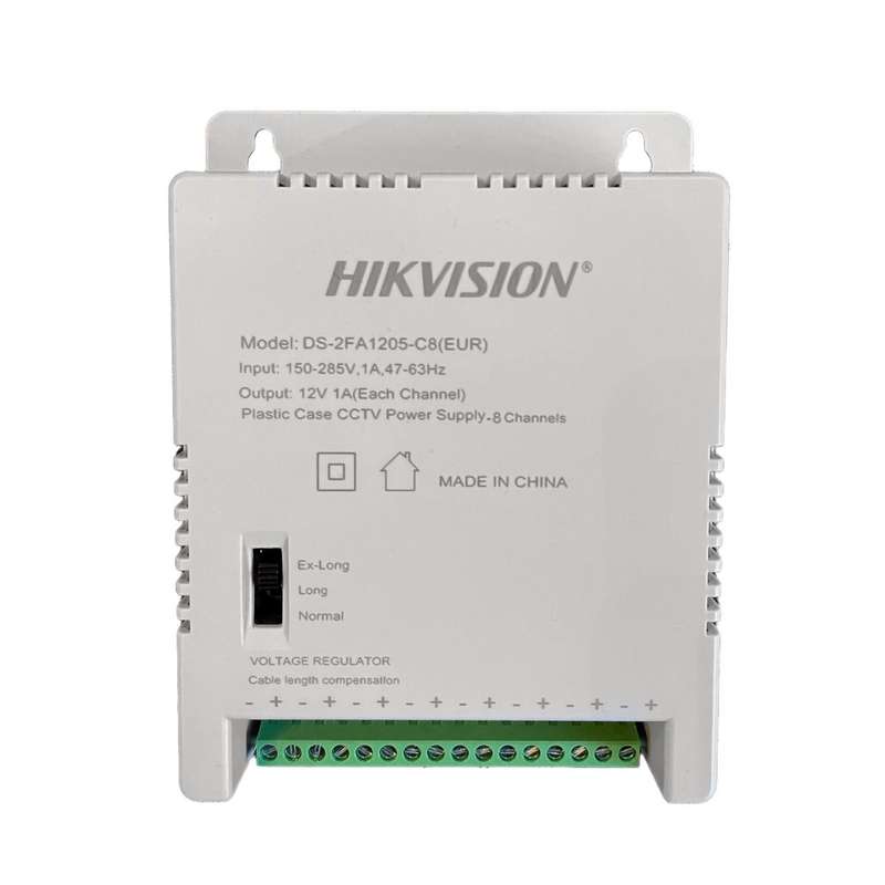 Hikvision 12 Volts 8 Channel CCTV Power Supply - DS-2FA1205-C8 (EUR)