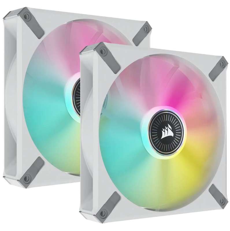 Corsair ML140 140mm PWM 400 - 2000 RPM Premium Magnetic Levitation Fan; Dual Pack With Lighting N...
