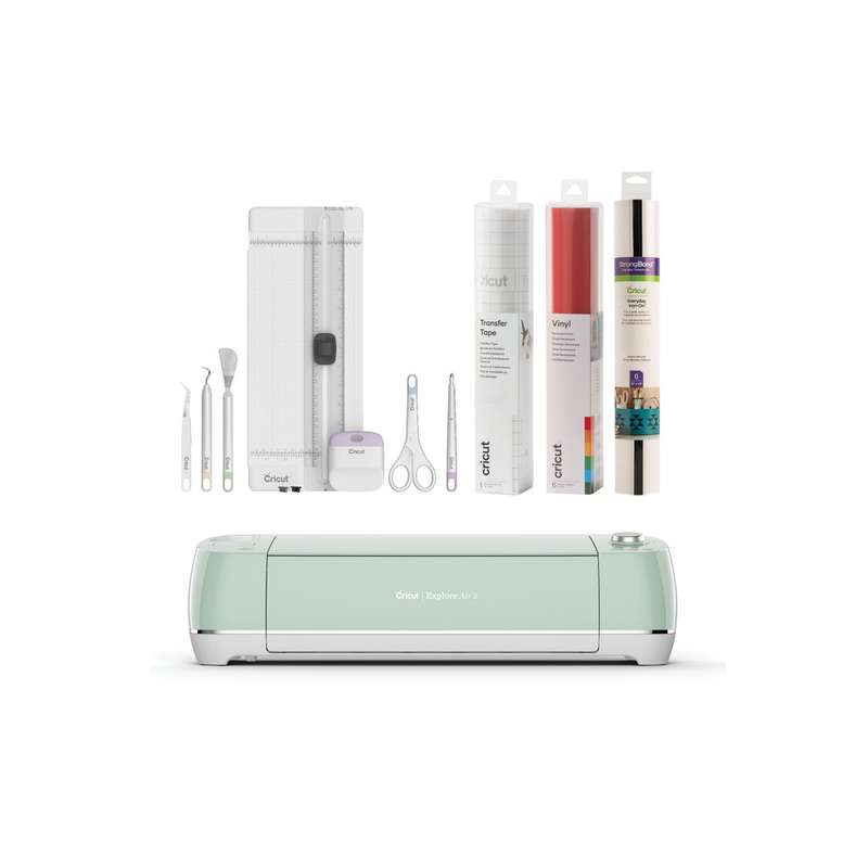 CRICUT EXPLORE AIR 2 STARTER BUNDLE: Includes  Explore Air 2 Machine in Mint colour; 13 inch tool...