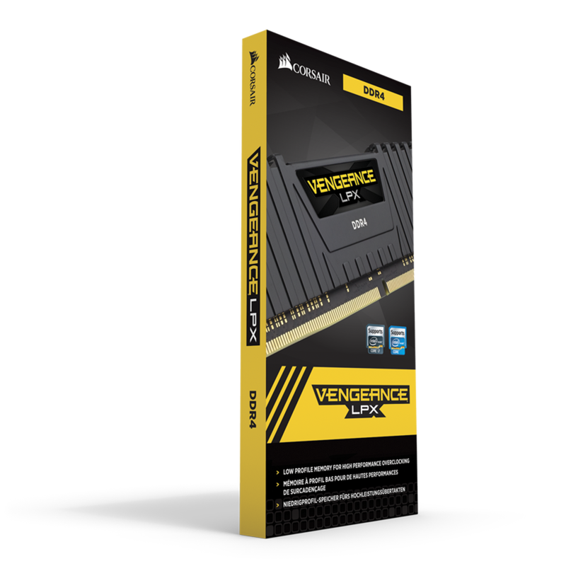 Corsair VENGEANCE® LPX 16GB (1 x 16GB) DDR4 DRAM 3000MHz C16 Memory Kit; 16-20-20-38; 1.2V; Black