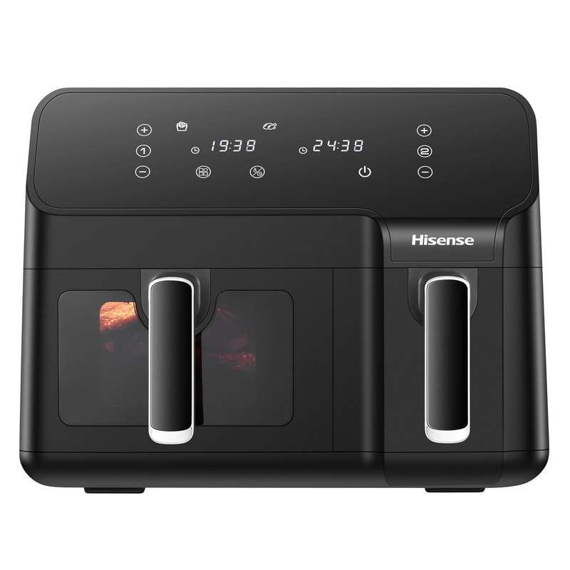 Hisense H09AFBK2S5 Airfryer; 2 individual cooking basket - 5.3L & 3.3L non stick coated +