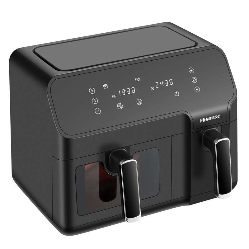 Hisense H09AFBK2S5 Airfryer; 2 individual cooking basket - 5.3L & 3.3L non stick coated +