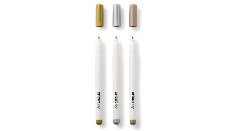 2010010 - Cricut 3 Permanent Metallic Markers (1.0 mm) in Gold; Silver; Copper; Embellish project...