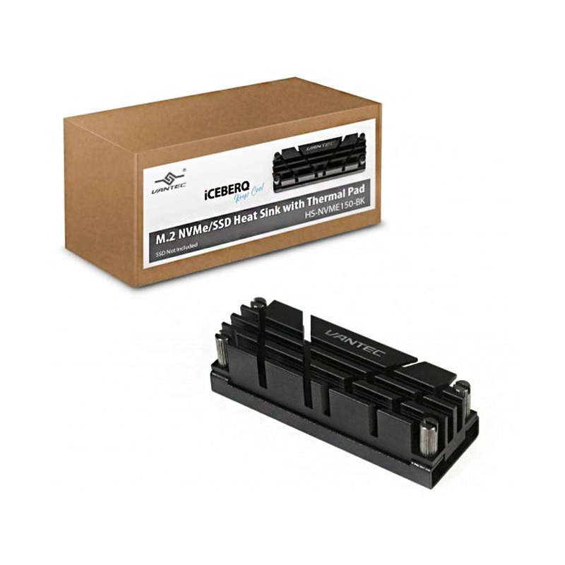 VANTEC ICEBERG Q M.2 NVME 2280 SSD HEAT SINK -BLACK
