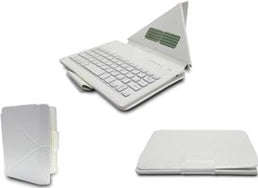 UNIVERSAL 8' FOLIO-TYPE CASE W/BT KEYBOARD-WHITE