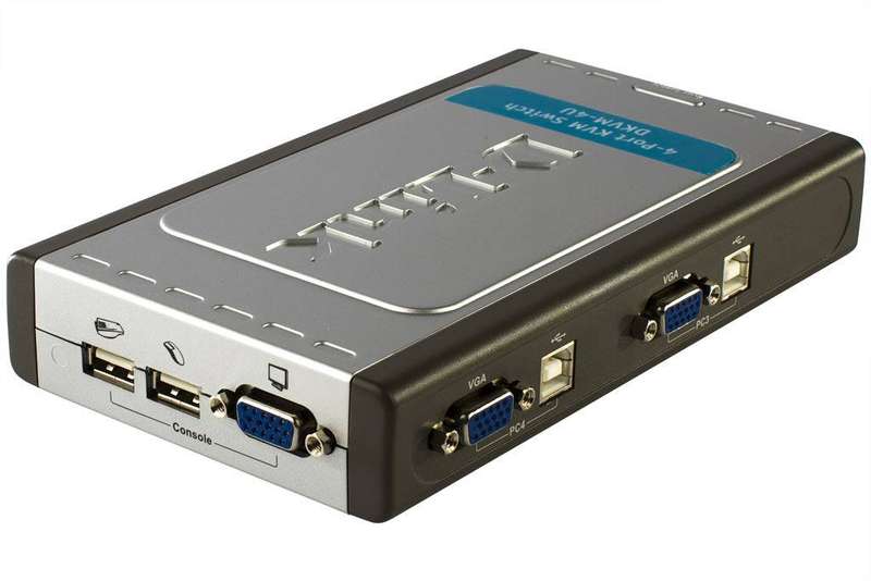 D-Link DKVM-4U 4-Port USB KVM Switch (one set of cables)