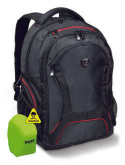 PORT DESIGNS COURCHEVEL 17.3 BACKPACK CASE  BLACK AND RED