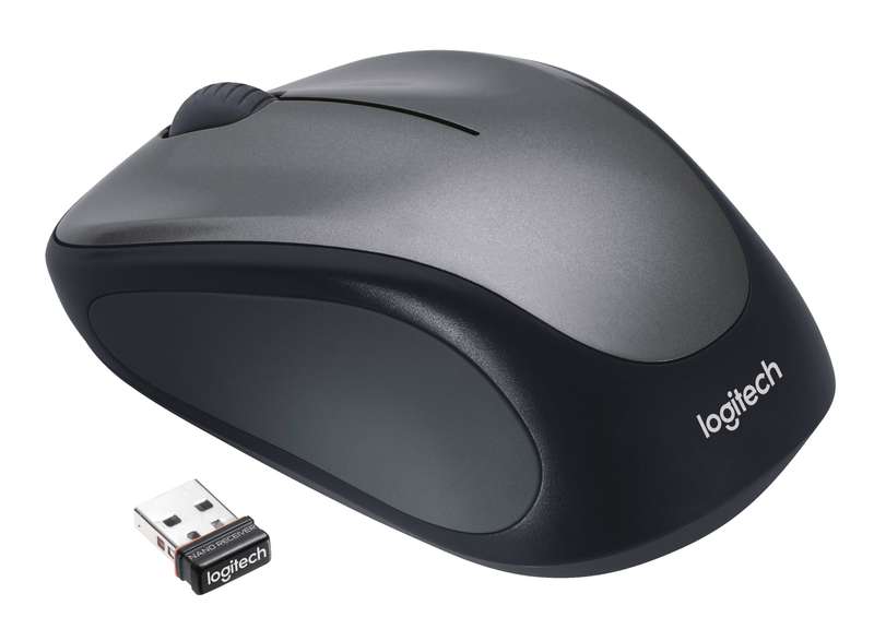 Logitech Wireless Mouse M235 (Dark Grey/Colt Matt) Nano USB receiver 3 buttons Advanced optical t...