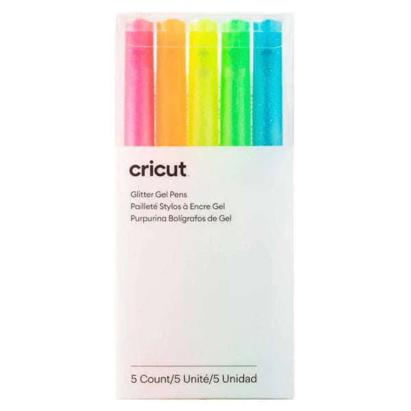 ''2009961 -Cricut 5 Glitter Gel Pens (0.8 mm) in Neon Pink; Neon Orange; Neon Yellow; Neon Green;...