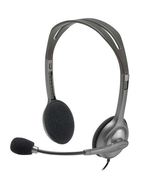 Logitech Headset H111 Analog Stereo Headset  One plug Noise Cancelling mic full stereo sound Flex...