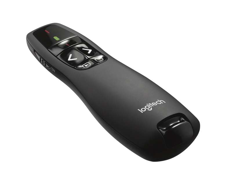 Logitech Wireless Presenter R400 Red Laser Pointer  Up to 15 metre (2 4GHz) range  storable plug ...