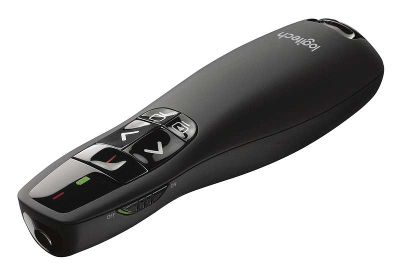 Logitech Wireless Presenter R400 Red Laser Pointer  Up to 15 metre (2 4GHz) range  storable plug ...