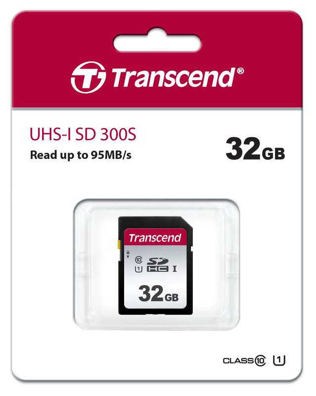 TRANSCEND 300S 32GB UHS-1 CLASS 10 U1 SDHC CARD - TLC