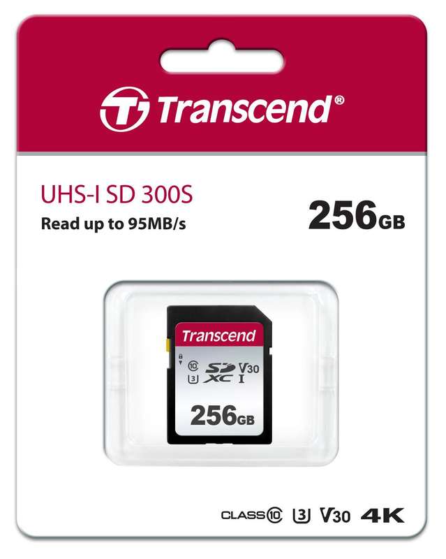 TRANSCEND 300S 256GB UHS-1 CLASS 10 U1 U3 V30 SDXC CARD - TLC